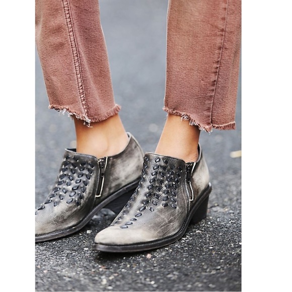 Free People Shoes - Free People Indio Distressed Leather Zipper Bootie